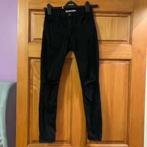 TopShop ripped black Moto jeans